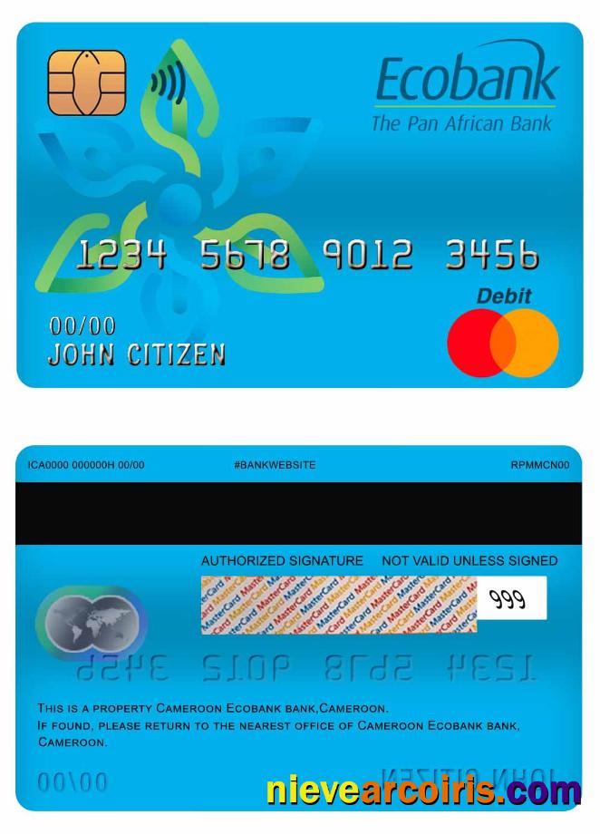 Cameroon Ecobank bank master debit card